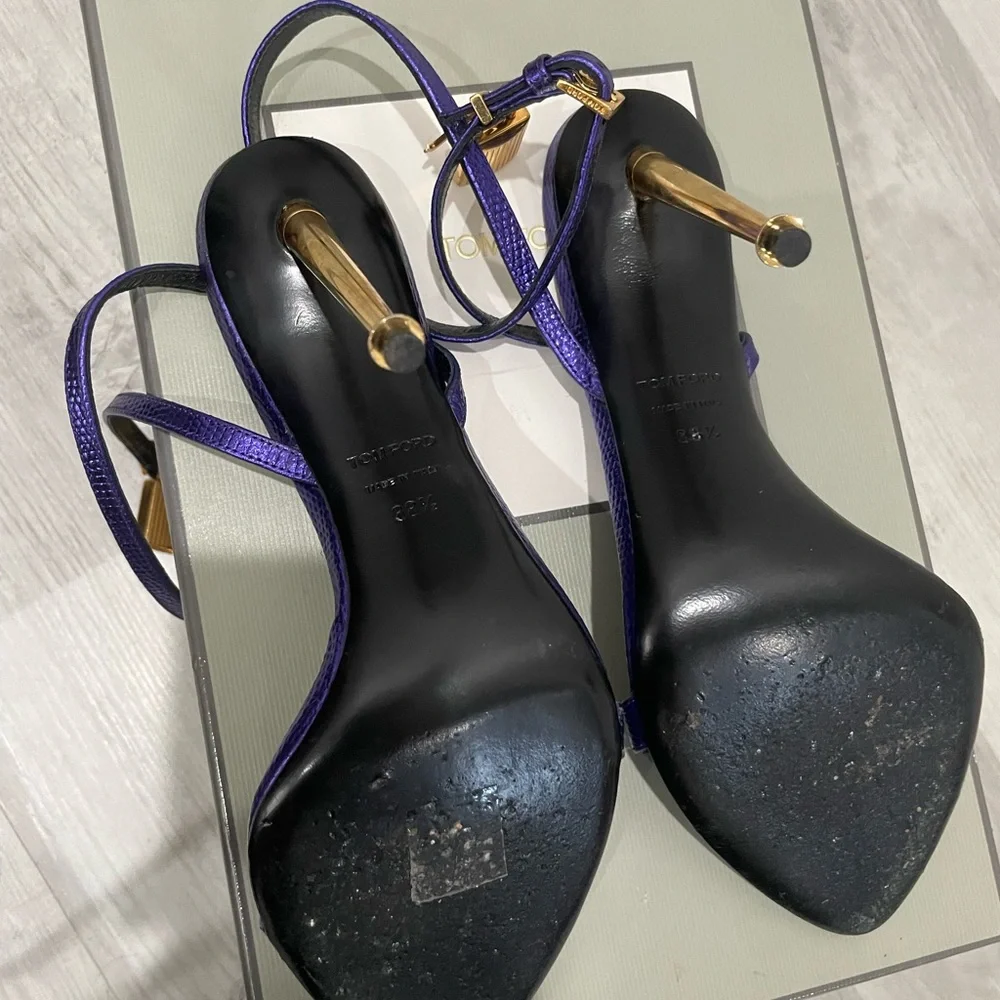 Tom Ford Padlock Sandal Purple Snakeskin 38.5 - Picture 8 of 8